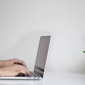 Photo Typing on laptop